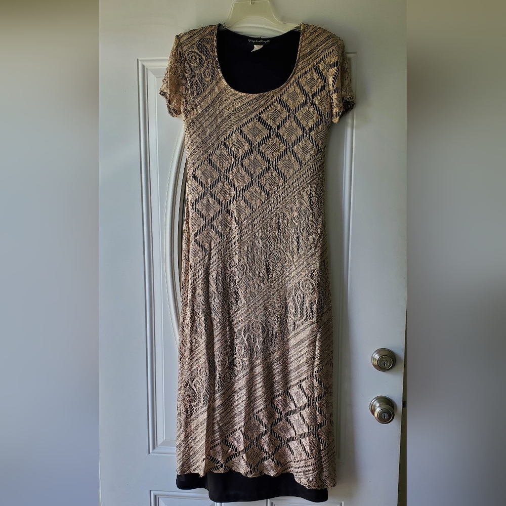 Chic Tan Lace A-Line Skirt